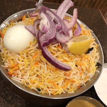 Maa Kitchen - Hyderabadi Shrimp Biryani with yogurt sauce and a curry type sauce - Indian Near Me - Jacksonville, Florida Maa Kitchen - Hyderabadi Shrimp Biryani with yogurt sauce and a curry type sauce - Indian Near Me - Jacksonville, Florida