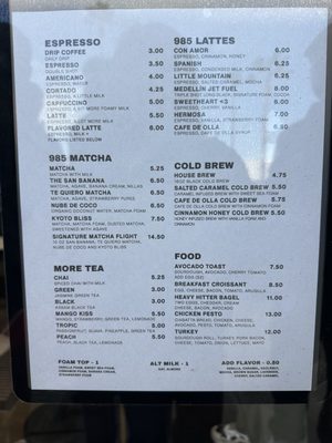 Menu photo 4 Nine Eight Five Coffee San Bernardino, CA Menu photo 4 Nine Eight Five Coffee San Bernardino, CA