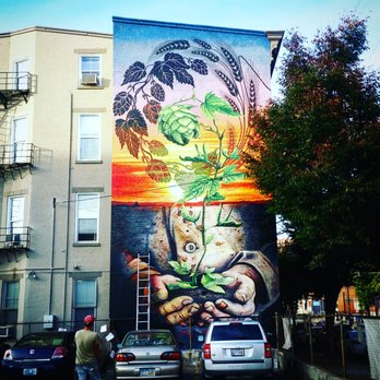 Rhinegeist Brewery - Fabulous hops mural in the parking lot! - Breweries Near Me - Cincinnati, Ohio