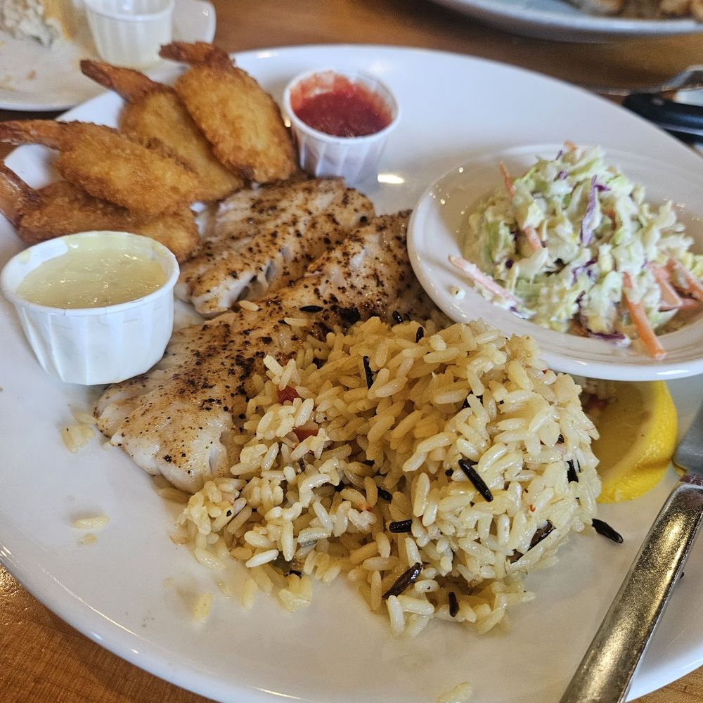 Market Broiler - Orange - Combo plate. Red snapper with golden shrimp. - New American Near Me - Orange, California Market Broiler - Orange - Combo plate. Red snapper with golden shrimp. - New American Near Me - Orange, California