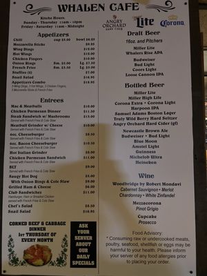 Menu photo 2 Whalen Cafe Warwick, RI Menu photo 2 Whalen Cafe Warwick, RI
