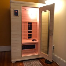 Alexandre Pazmandy , LMT, CPMT, CPMTA - The natural wood, infrared dry sauna is ready for you