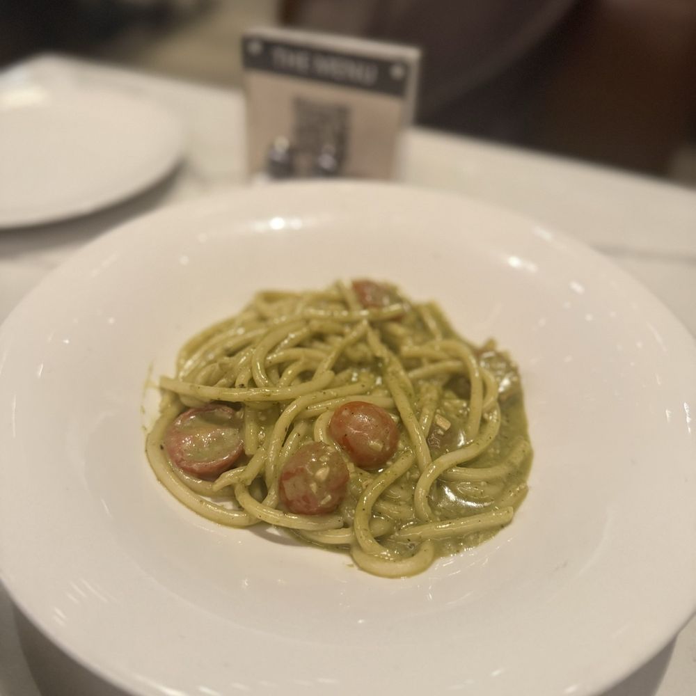 the Albert - Bucatini - baby food pesto - New American Near Me - Chicago, Illinois the Albert - Bucatini - baby food pesto - New American Near Me - Chicago, Illinois