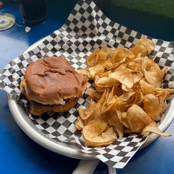 Cootie Brown's - Cheeseburger with spiral chips - Sandwiches Near Me - Bristol, Tennessee