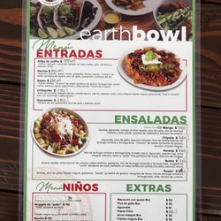 Earthbowl - Menu