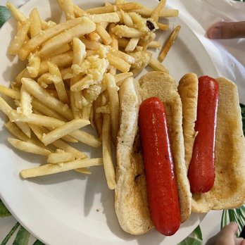 Moanalua Golf Club - Hot dog with garlic fries - just $5.50 - Golf Near Me - Honolulu, Hawaii