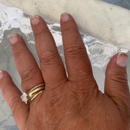 Gold French tip Gold French tip