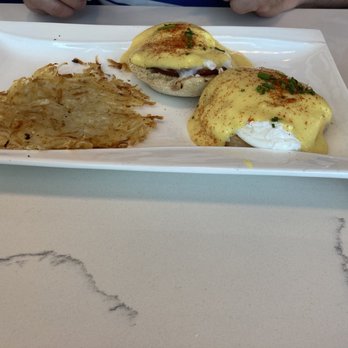 Talia's cafe - Greasy Hash Browns. The eggs on the Benedict were  way undercooked. - Breakfast & Brunch Near Me - Allen, Texas