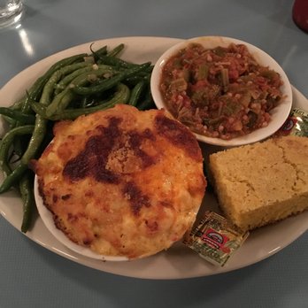 High Hat Cafe - 3 Veggie Plate: Okra, green beans, and Mac & Cheese - Southern Near Me - New Orleans, Louisiana High Hat Cafe - 3 Veggie Plate: Okra, green beans, and Mac & Cheese - Southern Near Me - New Orleans, Louisiana