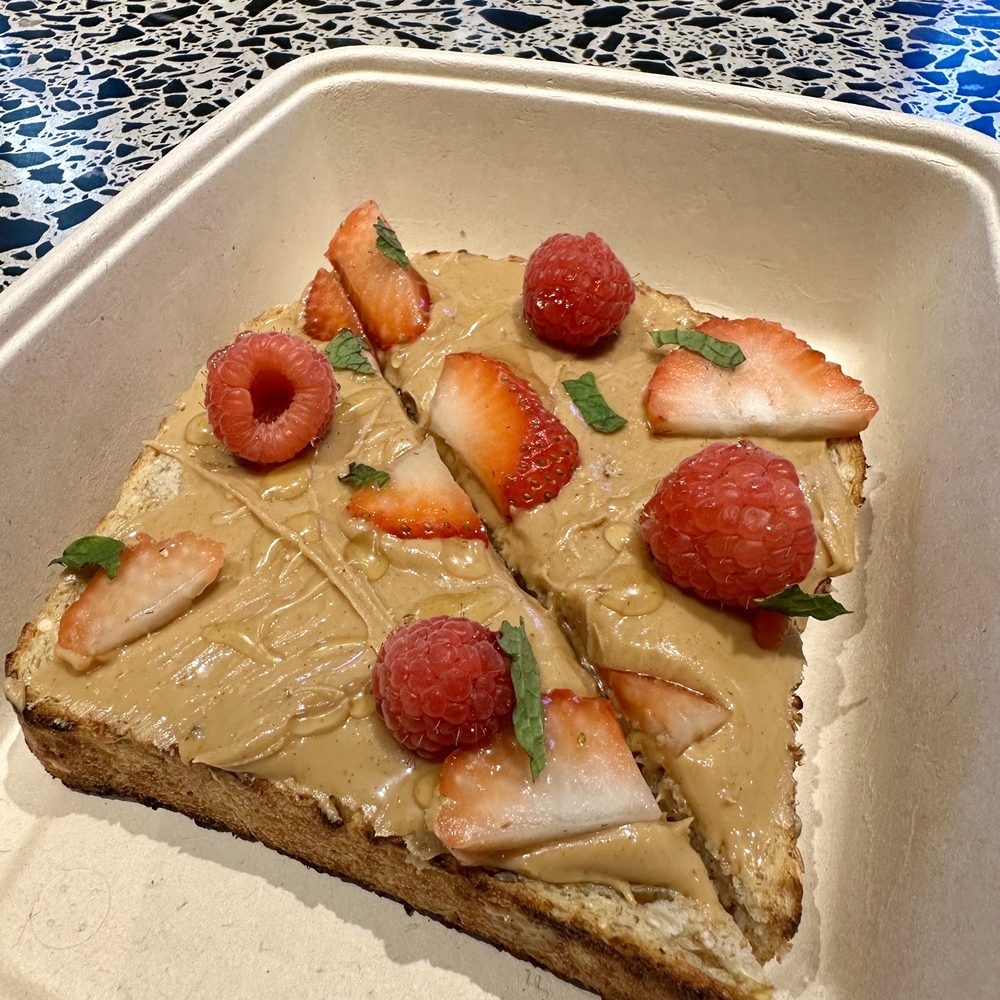 Bluestone Lane Downtown LA - Peanut butter & Berry toast - Coffee & Tea Near Me - Los Angeles, California Bluestone Lane Downtown LA - Peanut butter & Berry toast - Coffee & Tea Near Me - Los Angeles, California