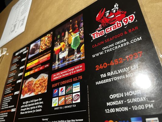 Menu photo 1 The Crab 99 Hagerstown, MD Menu photo 1 The Crab 99 Hagerstown, MD