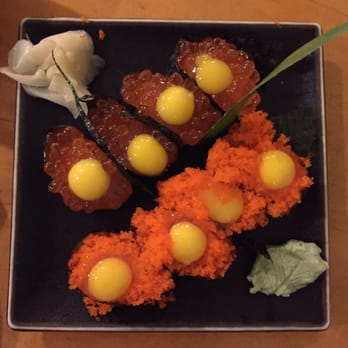 Tokkuri-Tei - Ikura & Tobiko with quail egg - Sushi Bars Near Me - Honolulu, Hawaii Tokkuri-Tei - Ikura & Tobiko with quail egg - Sushi Bars Near Me - Honolulu, Hawaii