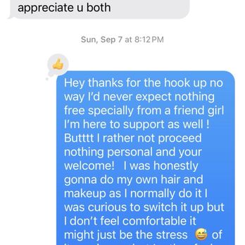 Styles By Vanessa - Acknowledging she will do a full face next time since she refused to do foundation primer brows lips - Hair Extensions Near Me Styles By Vanessa - Acknowledging she will do a full face next time since she refused to do foundation primer brows lips - Hair Extensions Near Me