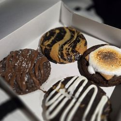 Night Owl Cookies - Top left: Brookie Top right: Smores Bottom left: Dirty Diana Bottom right: Cookies and Cream