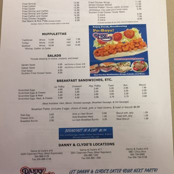 Danny And Clydes - Menu - Part 2 - Convenience Stores Near Me - Metairie, Louisiana