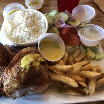 Mochica - Half chicken rice fries and side salad - Peruvian Near Me - Concord, North Carolina Mochica - Half chicken rice fries and side salad - Peruvian Near Me - Concord, North Carolina