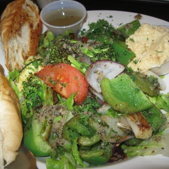 Freeman's Little New York - Grilled Vegetable Salad with hummus instead of tzaziki. - Pizza Near Me - Halifax, Nova Scotia Freeman's Little New York - Grilled Vegetable Salad with hummus instead of tzaziki. - Pizza Near Me - Halifax, Nova Scotia