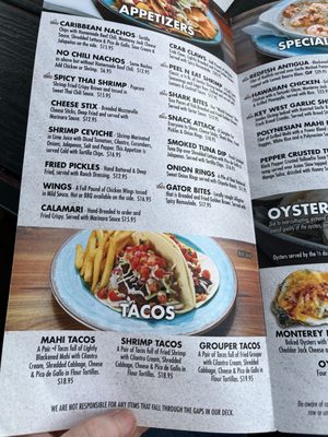 Menu photo 1 Sharky's Beachfront Restaurant Panama City Beach, FL