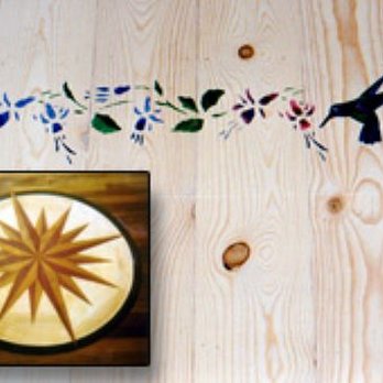 Heartland Floors - Hummingbird and vine with a compass rose medallion - Flooring Near Me - Renton, Washington Heartland Floors - Hummingbird and vine with a compass rose medallion - Flooring Near Me - Renton, Washington
