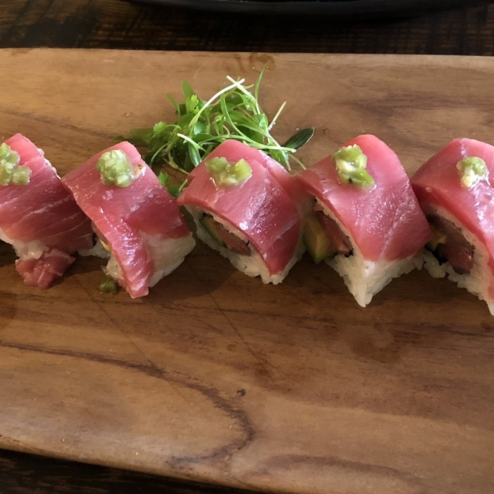 Sushi King - Bluefin Lover Roll Bluefin tuna, sashimi soy sauce, kizami wasabi & baby cilantro. - Sushi Bars Near Me - Fairfield, California Sushi King - Bluefin Lover Roll Bluefin tuna, sashimi soy sauce, kizami wasabi & baby cilantro. - Sushi Bars Near Me - Fairfield, California