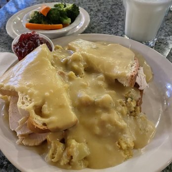Tallyrand Restaurant - Hot turkey sandwich, side of vegetables and milk. - Diners Near Me - Burbank, California Tallyrand Restaurant - Hot turkey sandwich, side of vegetables and milk. - Diners Near Me - Burbank, California