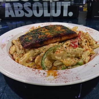 Miss Thelma's - Rasta Pasta with Jerk Salmon - Soul Food Near Me - Bridgeport, Connecticut Miss Thelma's - Rasta Pasta with Jerk Salmon - Soul Food Near Me - Bridgeport, Connecticut