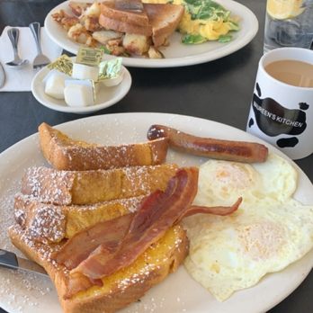 Maureen's Kitchen - #3 French toast, sausage, bacon, & 2 eggs + omelette with home fries and toast. So good! Great portion size and little wait time  . - Breakfast & Brunch Near Me - Smithtown, New York