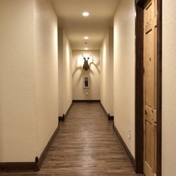 Two Hats Ranch - Hall with all the separate rooms. Each room had an electric keypad lock to get in. Nice touch!