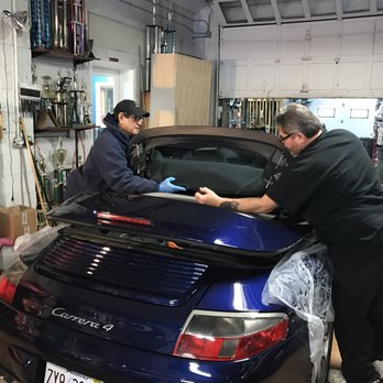 Auto Glass Masters - Working on a convertible top! - Auto Glass Services Near Me - Westmont, Illinois Auto Glass Masters - Working on a convertible top! - Auto Glass Services Near Me - Westmont, Illinois
