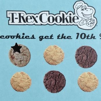 T-Rex Cookie - Buy nine cookies and the tenth one is free. - Bakeries Near Me - Saint Paul, Minnesota T-Rex Cookie - Buy nine cookies and the tenth one is free. - Bakeries Near Me - Saint Paul, Minnesota