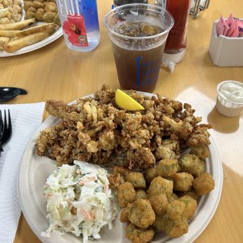 The Shrimp Dock - Alcoa - Clam strips, rice, okra, slaw. - Seafood Near Me - Alcoa, Tennessee