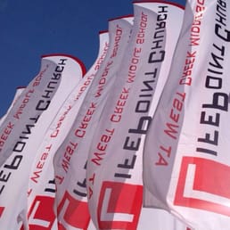 Follow the flags to West Creek Campus