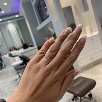 Grand Nails Lounge - SNS French Manicure with sparkles - Nail Salons Near Me - Phoenix, Arizona