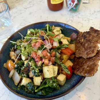 The Bro’Kin Yolk - Basil Vegan Hash and side of Longanisa - Breakfast & Brunch Near Me - Canmore, Alberta The Bro’Kin Yolk - Basil Vegan Hash and side of Longanisa - Breakfast & Brunch Near Me - Canmore, Alberta