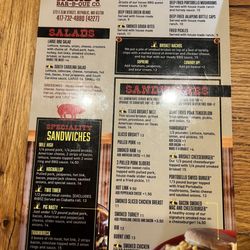 Heady Bar-B-Que - Menu as of 07/2023