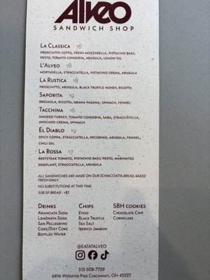 Menu photo 4 Alveo Sandwich Shop Cincinnati, OH Menu photo 4 Alveo Sandwich Shop Cincinnati, OH