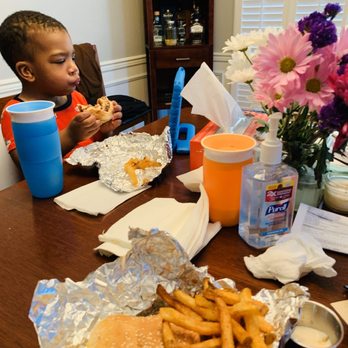 Five Guys - My two year old loves his Five Guys burgers!!!! - Burgers Near Me - Hoover, Alabama