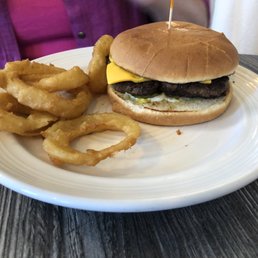 Tiny's Burger w/Cheese & Onion Rings Tiny's Burger w/Cheese & Onion Rings