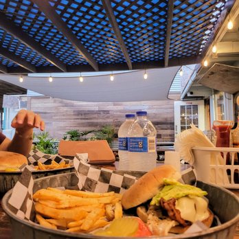 THE BURGER SHACK - Chicken burger with avocado, american cheese and bacon. Served with freshly seasoned fries - Burgers Near Me - PORT ISABEL, Texas