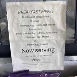 Lighthouse Market & Deli - Breakfast menu