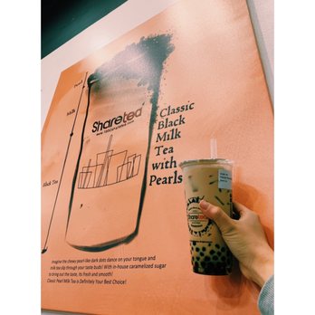 Sharetea - Classic Milk Tea w/ black tea with pearls - Coffee & Tea Near Me - Lynnwood, Washington Sharetea - Classic Milk Tea w/ black tea with pearls - Coffee & Tea Near Me - Lynnwood, Washington