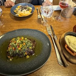 Beef tenderloin and ravioli