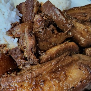 Lucky Three Seven - Pork adobo with rice - Filipino Near Me - Oakland, California