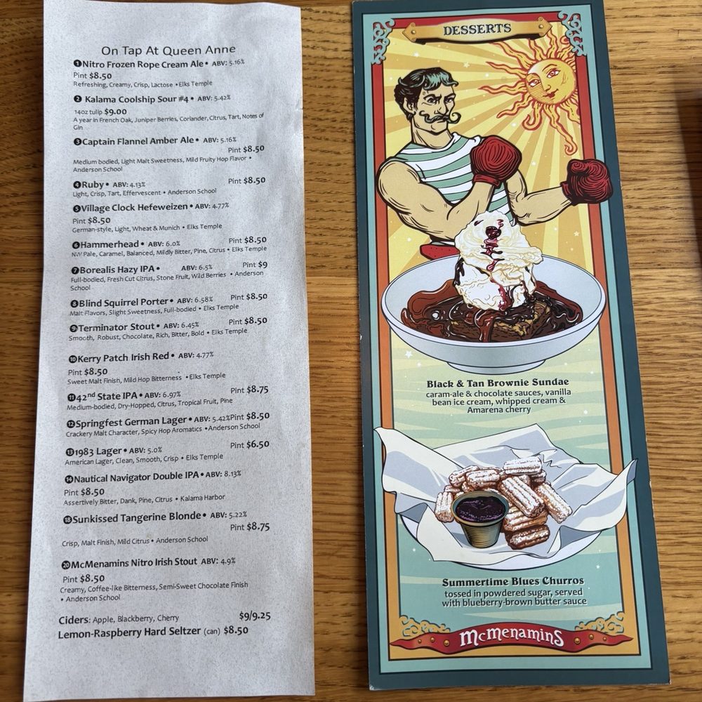 McMenamins Queen Anne - Dessert Menu - Pubs Near Me - Seattle, Washington McMenamins Queen Anne - Dessert Menu - Pubs Near Me - Seattle, Washington