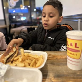 L&L Hawaiian Barbecue - Very HAPPY grandson - Hawaiian Near Me - Temecula, California L&L Hawaiian Barbecue - Very HAPPY grandson - Hawaiian Near Me - Temecula, California