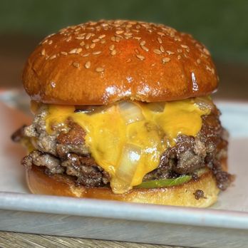 Crazy Good Kitchen - ''Merica Style burger with double patties - American Near Me - Boston, Massachusetts
