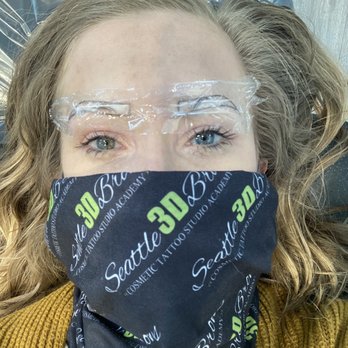 Seattle 3D Brows - Before - you can see how LITTLE brows I had naturally. - Permanent Makeup Near Me - Mountlake Terrace, Washington