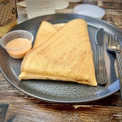 Crepe N Tea - Ham and cheese crepe with house sauce