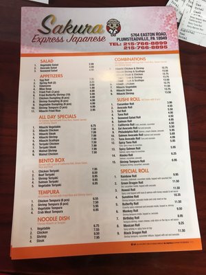 Menu photo 7 Sakura Express Plumsteadville, PA