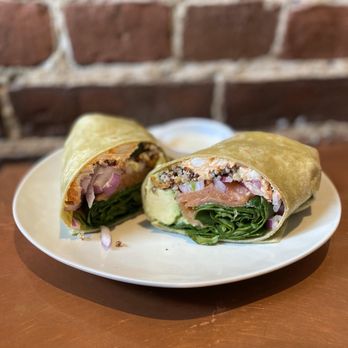 The Works Bakery Cafe - Salmon Wrap - Bagels Near Me - Concord, New Hampshire The Works Bakery Cafe - Salmon Wrap - Bagels Near Me - Concord, New Hampshire